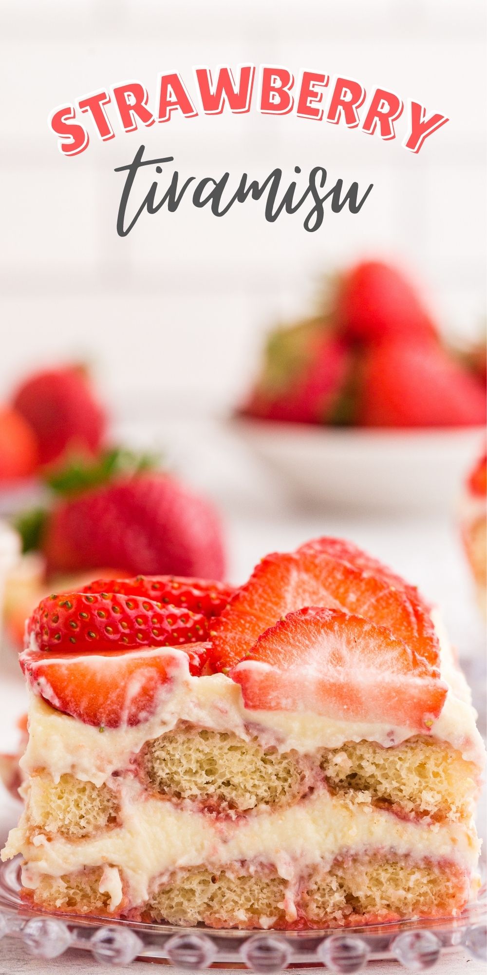 This Strawberry Tiramisu recipe has the same amazing layers as the original but, the cookies are dipped strawberry puree with Grand Marnier. via @familyfresh