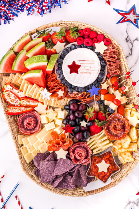 4th of July Meat and Cheese Charcuterie Tray from Family Fresh Meals