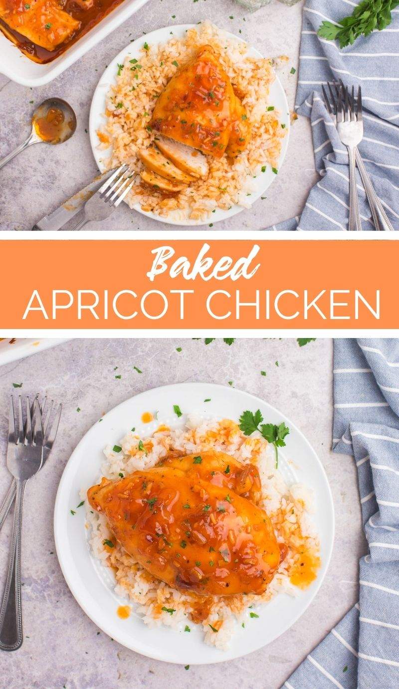 Baked Apricot Chicken Breasts, full of that sweet and sticky apricot sauce, takes me right back to that irresistible dish I was served growing up. via @familyfresh