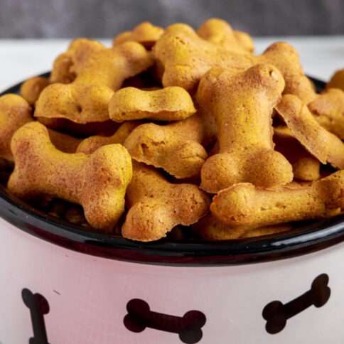 Homemade dog treats in a bowl