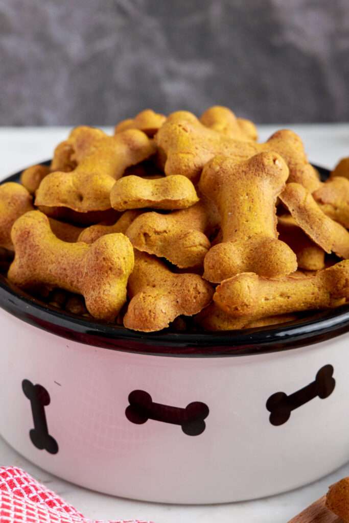 Homemade dog treats in a bowl