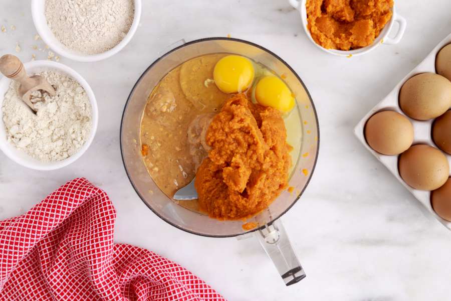 ingredients for dog treats in food processor