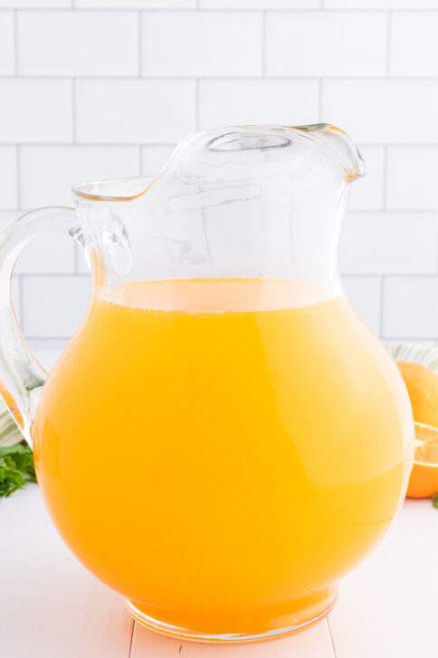 Homemade Orangeade recipe in pitcher