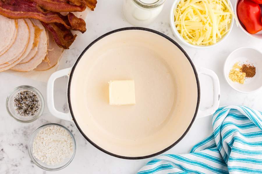 melting butter in a pot