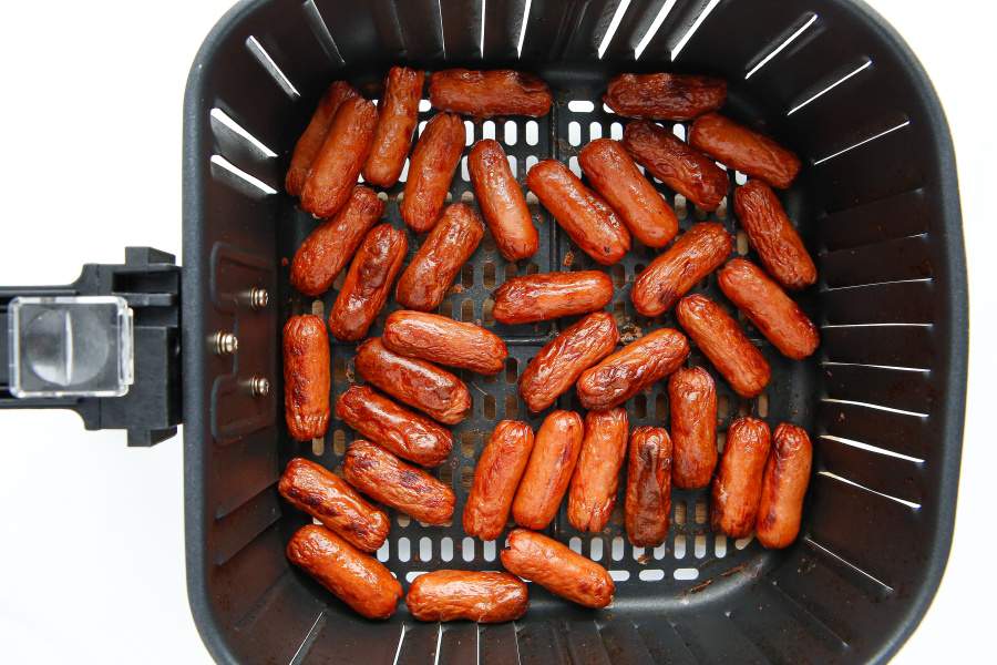 cooked little smokies in air fryer basket