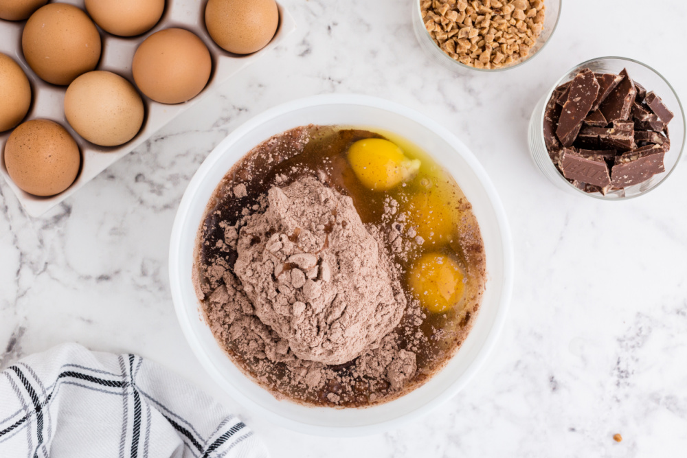 ingredients for cake in bowl