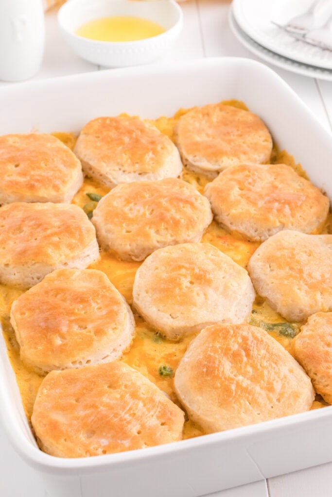 Chicken Pot Pie Casserole  in baking dish