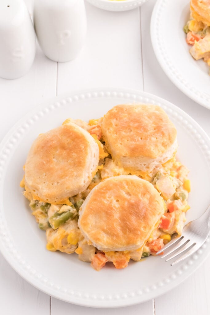 Chicken Pot Pie Casserole on a plate