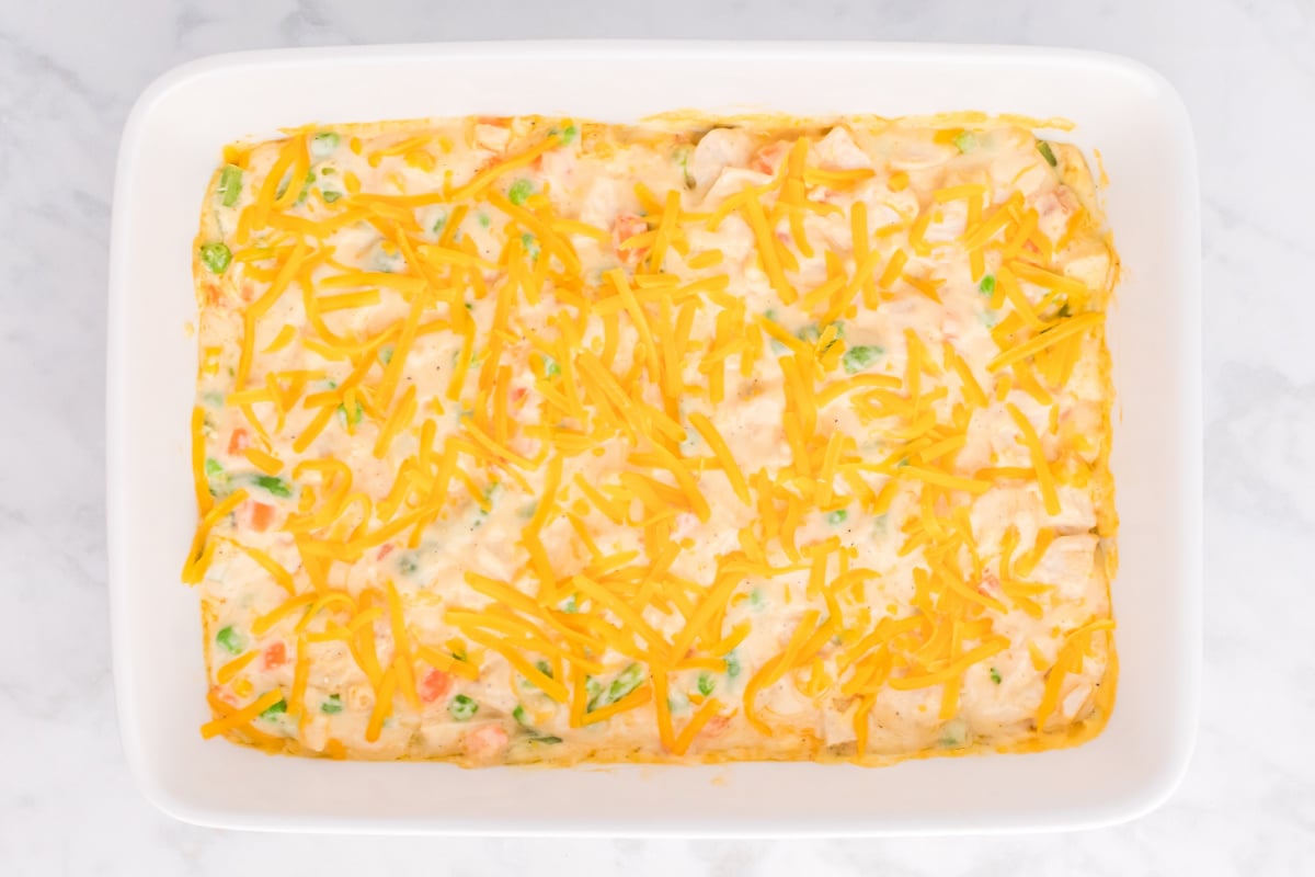 shredded cheese widow to top