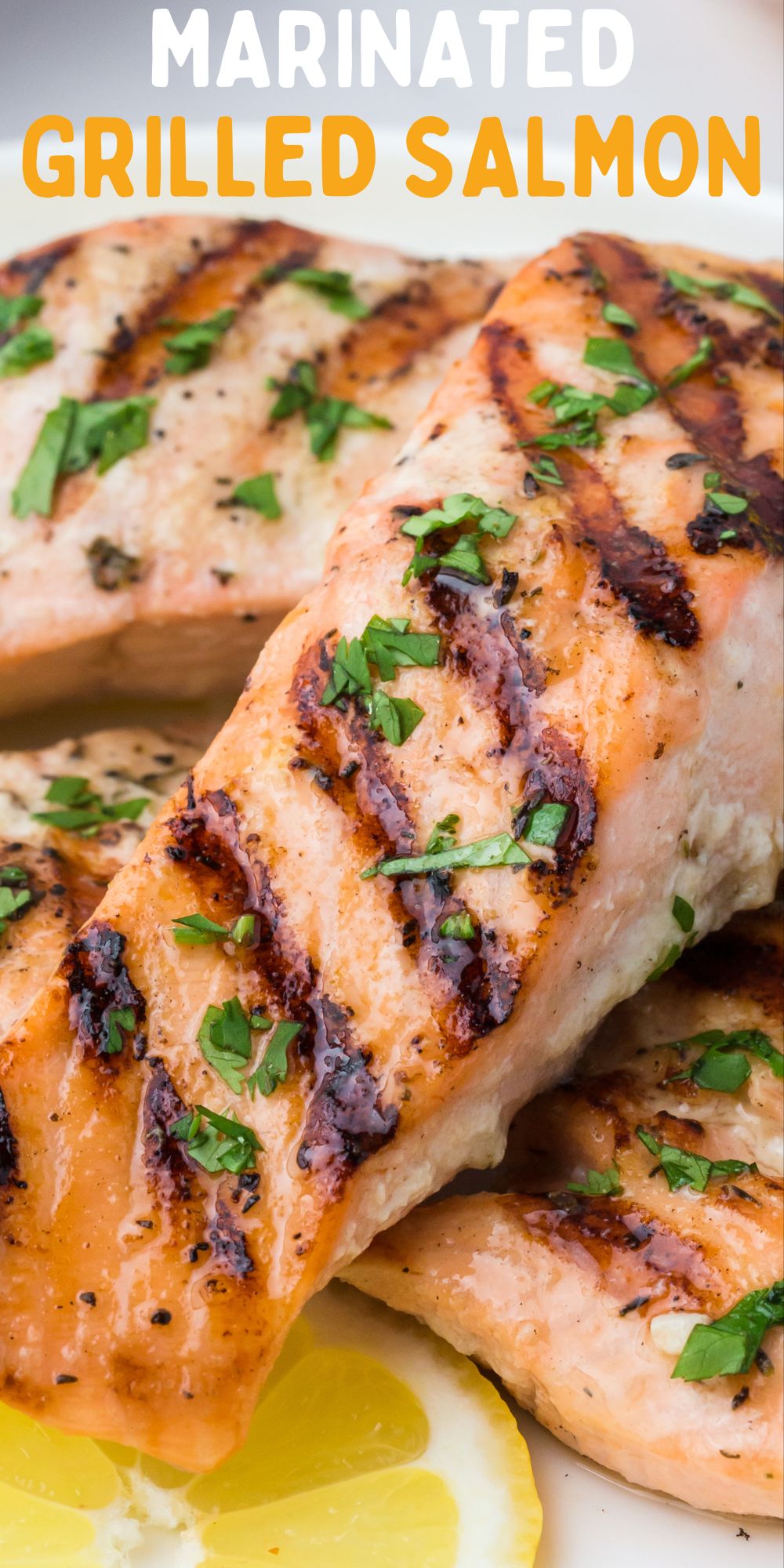 Pair this Marinated Grilled Salmon with rice or potatoes and a simple green veggie to make a delicious, satisfying summer meal. via @familyfresh