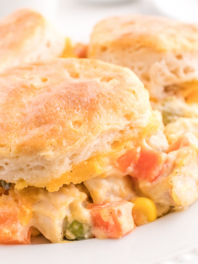 Chicken Pot Pie Casserole on a plate