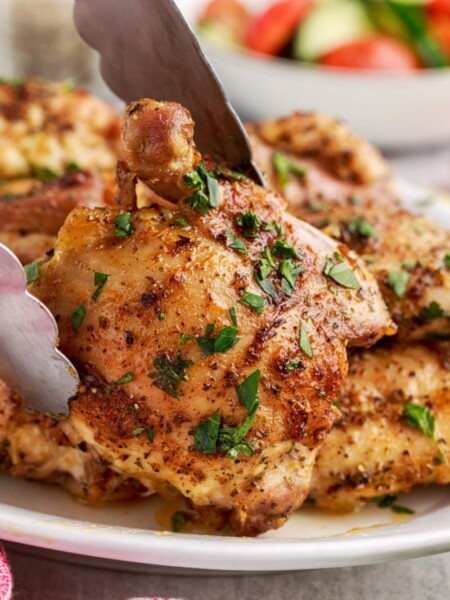 Air Fryer Chicken Thighs on a plate