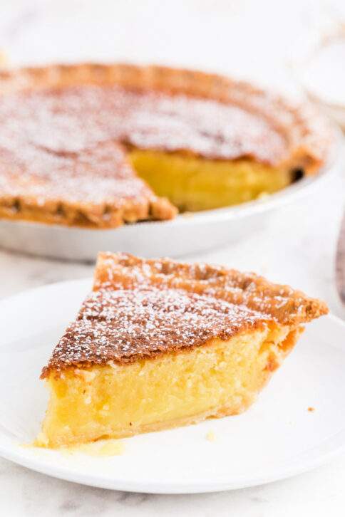 slice of Chess Pie on a plate