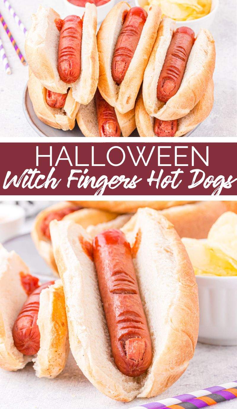 These Halloween witch hot dog fingers only require 3 ingredients and can be made in just 20 minutes - perfect for your holiday parties.  via @familyfresh