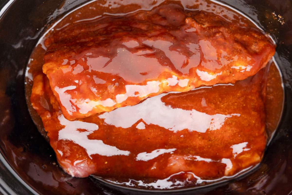 sauced ribs in crockpot