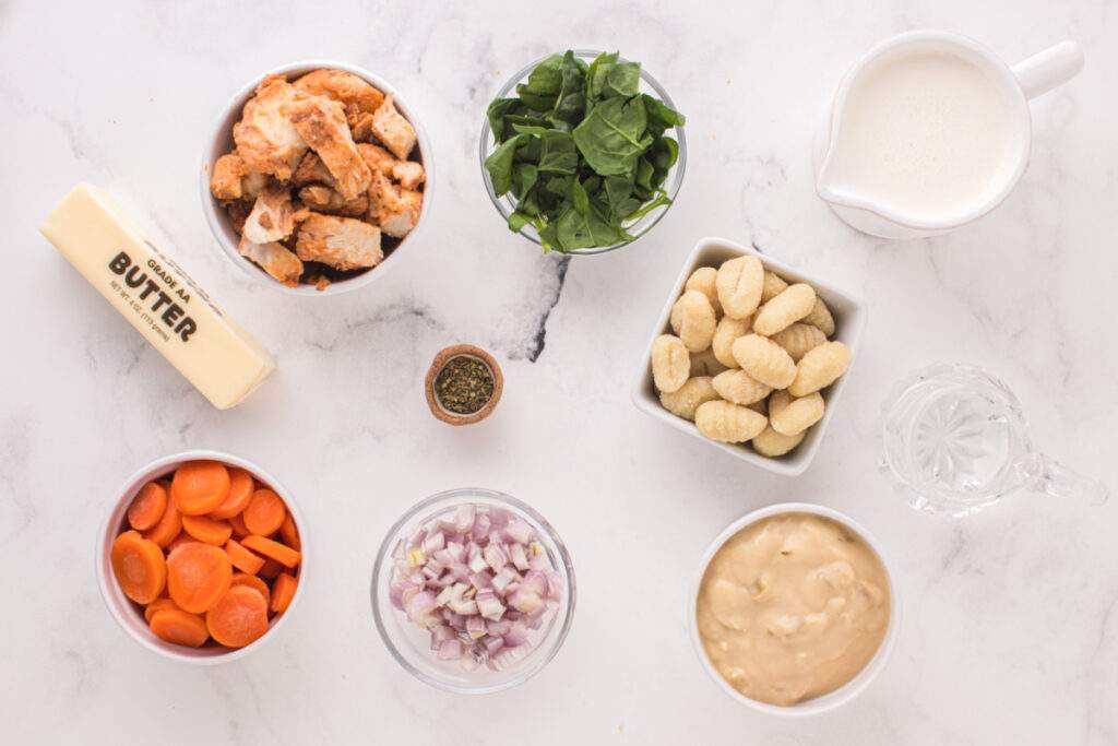 ingredients for creamy chicken gnocchi soup