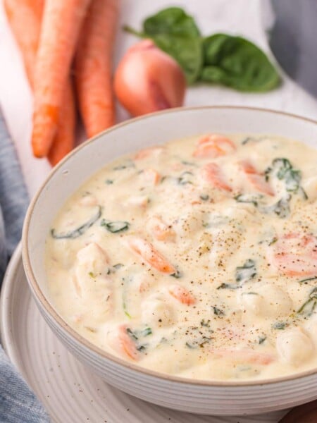 Creamy Chicken Gnocchi Soup in a bowl