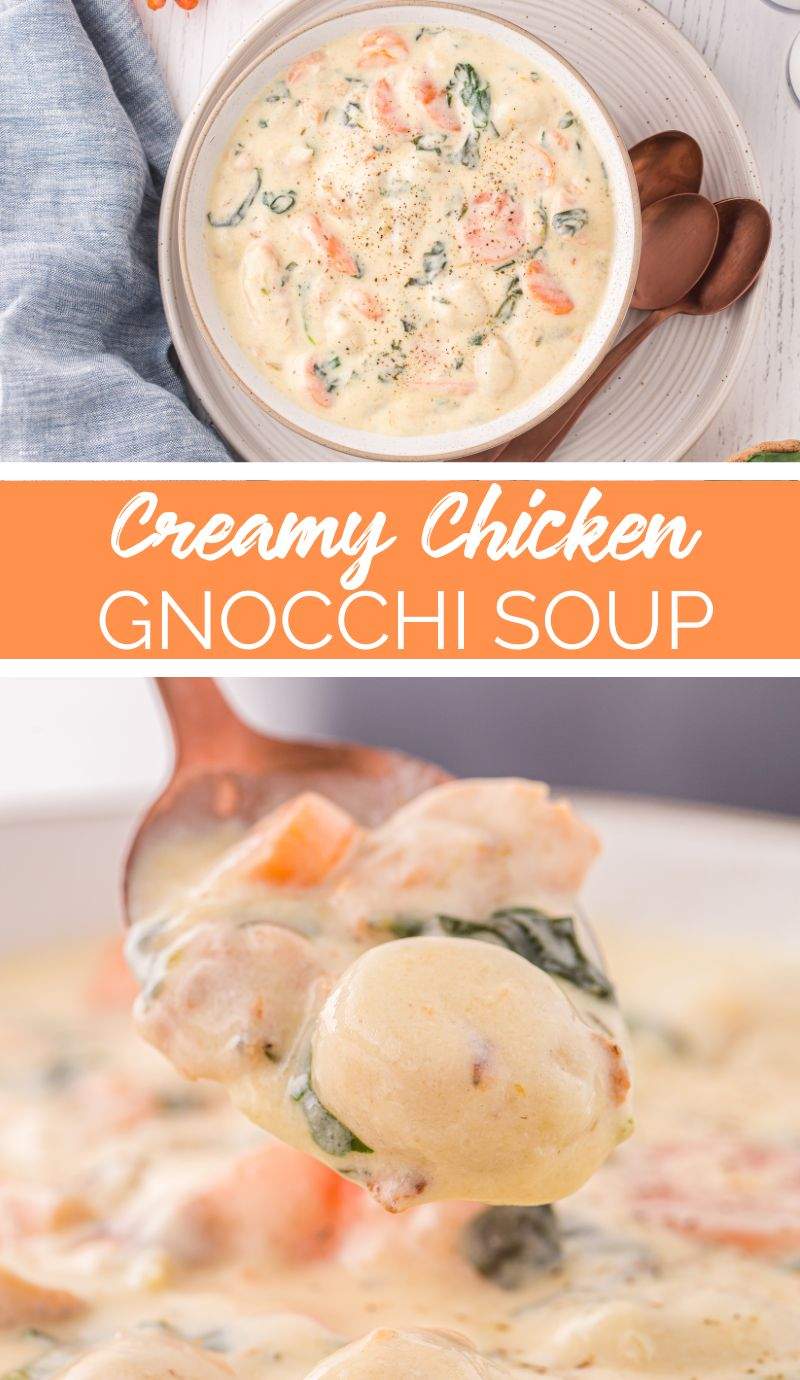 This Creamy Chicken Gnocchi Soup puts a new spin on the classic chicken noodle. The tender gnocchi give it a luxurious, melting mouthfeel. via @familyfresh