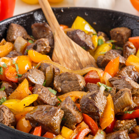 Beef Tips and Peppers recipe from Family Fresh Meals