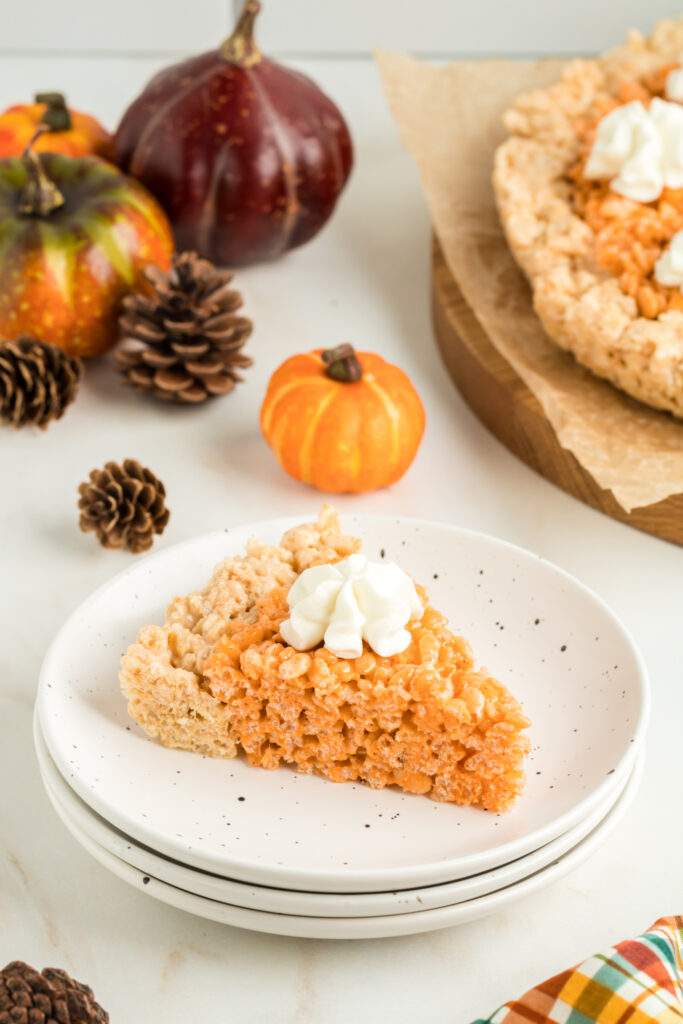 Pumpkin Pie Rice Krispies on a plate
