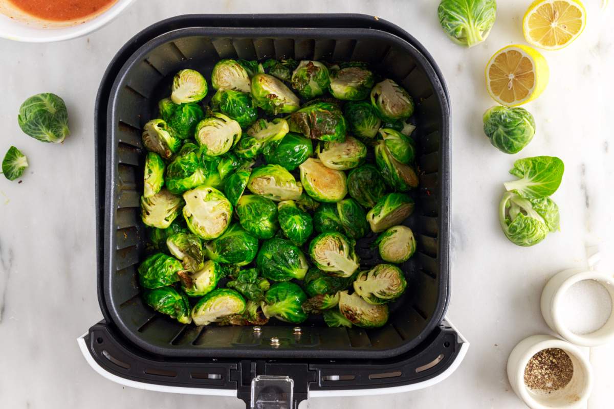 cooked sprouts in air fryer