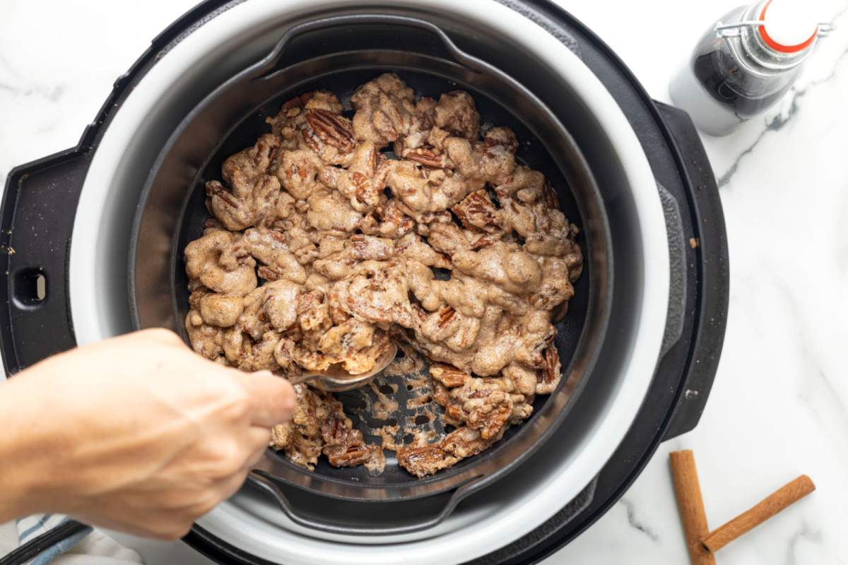 stirring nuts in air fryer