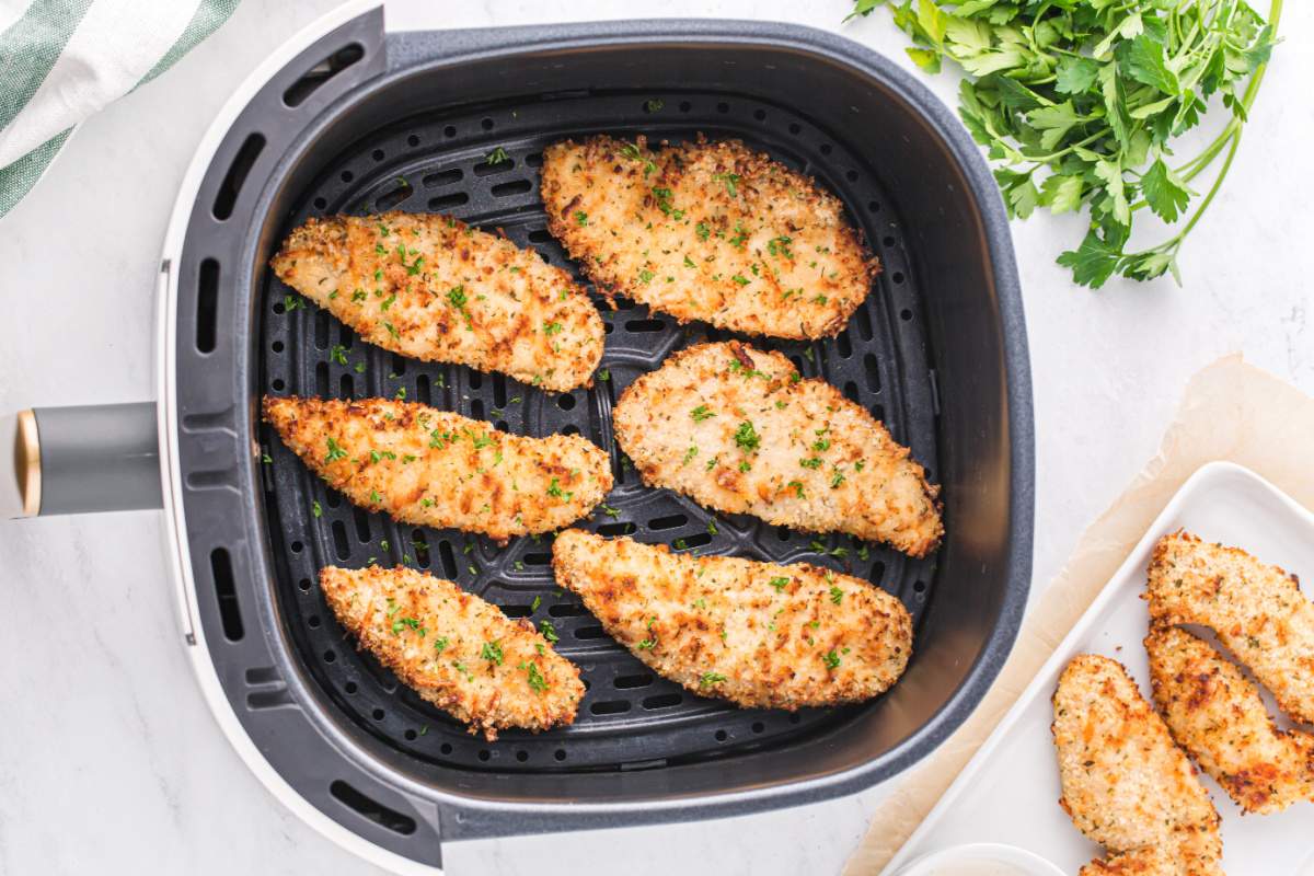 cooked Air Fryer Ranch Chicken in air fryer