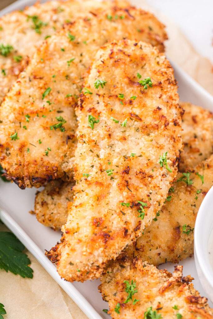 Air Fryer Ranch Chicken Tenders on a plate