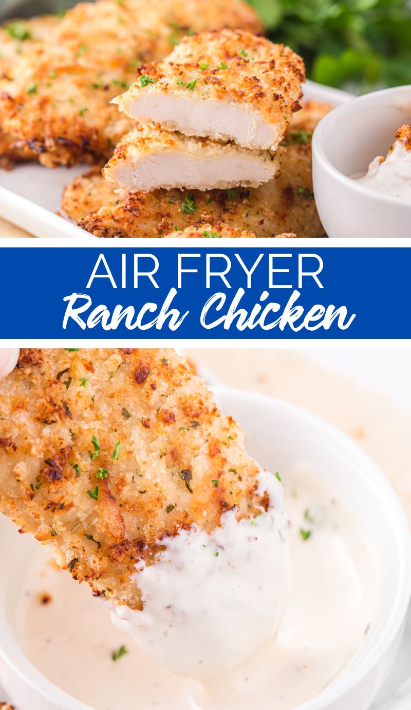 After about 15 minutes in the air fryer to cook these Air Fryer Ranch Chicken are tender on the inside, with a crisp, flavorful coating. via @familyfresh