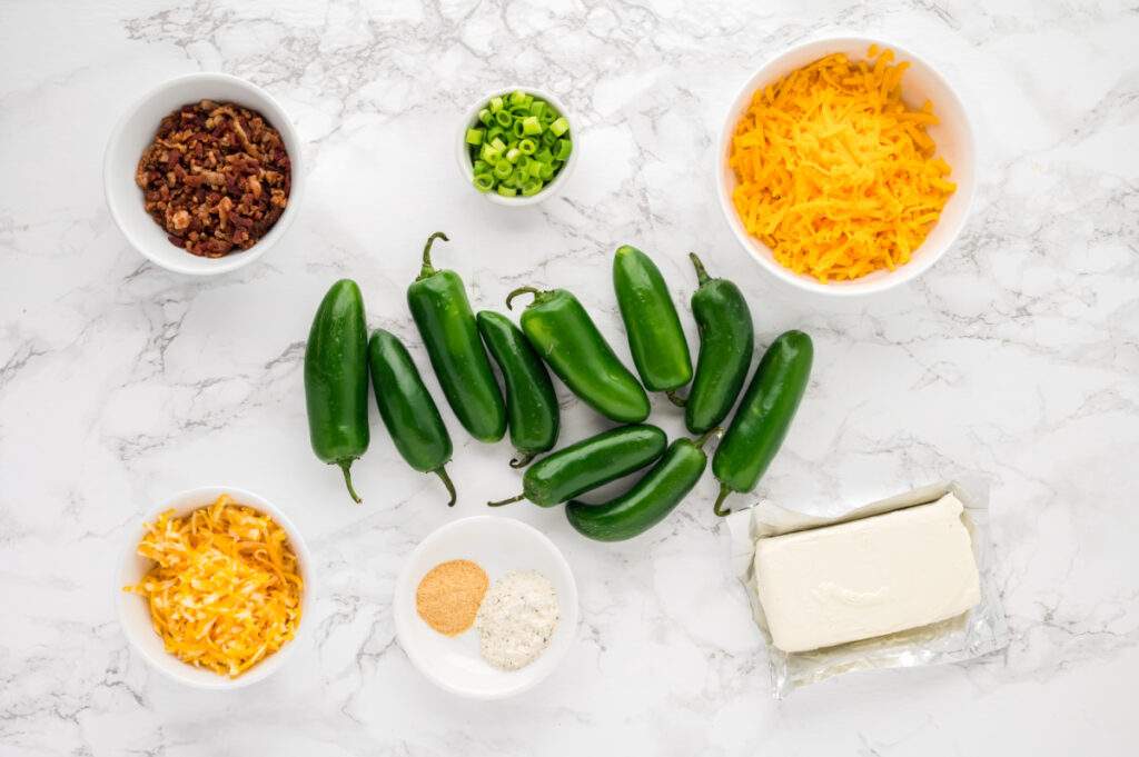 ingredients for Air fryer jalapeno poppers