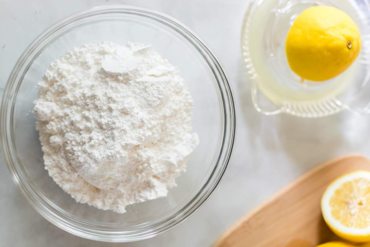 flour, baking powder, and salt in a bowl
