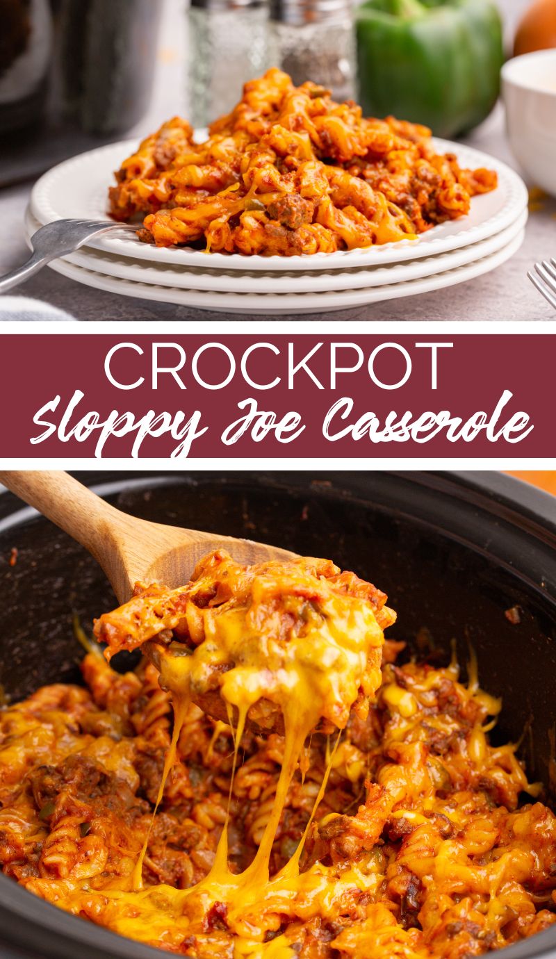 Crockpot Sloppy Joe Casserole turns classic sloppy joes into a comforting casserole, slow-cooked in a Crockpot with pasta added for bulk and delicious texture.  via @familyfresh