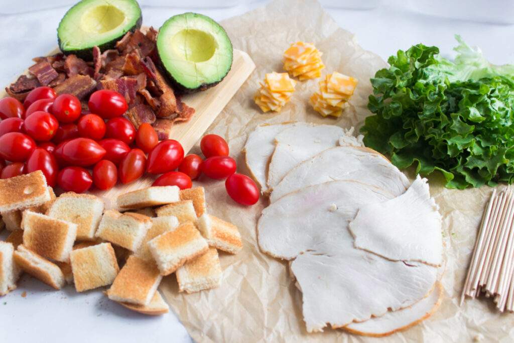 ingredients for Turkey Club Skewer Lunchbox Idea
