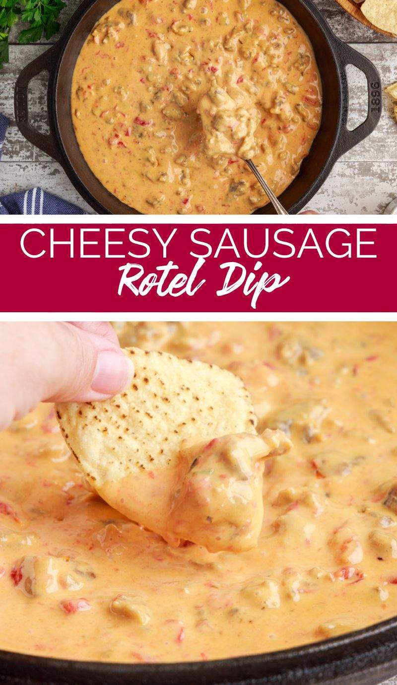 This Cheesy Sausage Rotel Dip recipe is a mouth-watering and hearty dip that’s made with just three ingredients! via @familyfresh