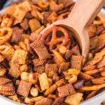 Classic Slow Cooker Chex Mix in a bowl