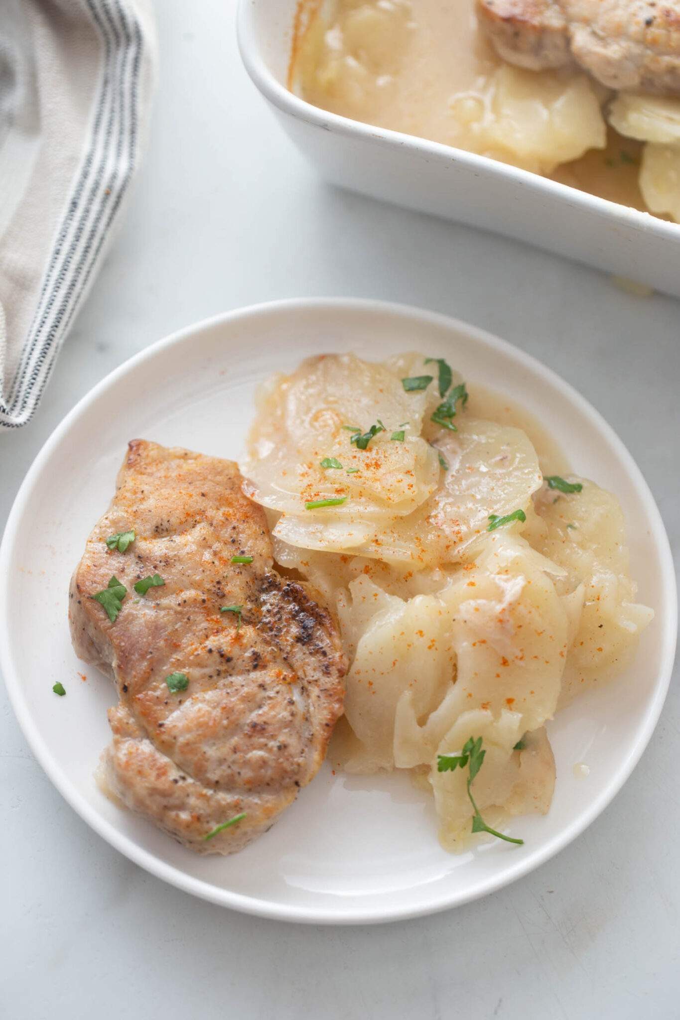 Pork Chops and Scalloped Potatoes Casserole - Family Fresh Meals