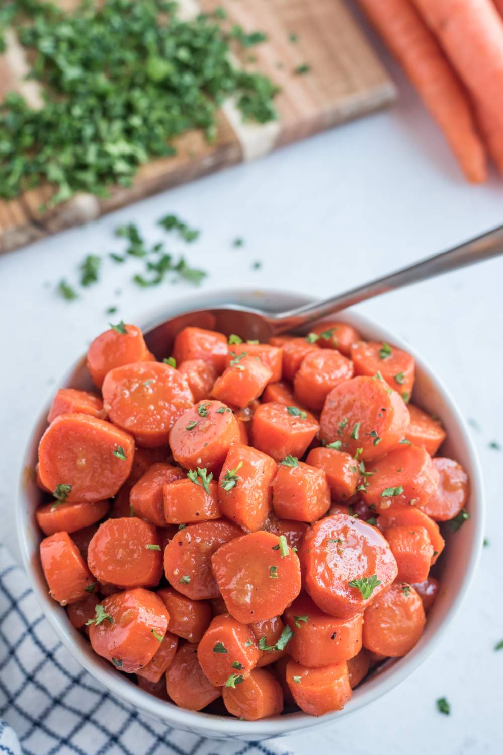 Brown Sugar Honey Glazed Carrots in a bowl