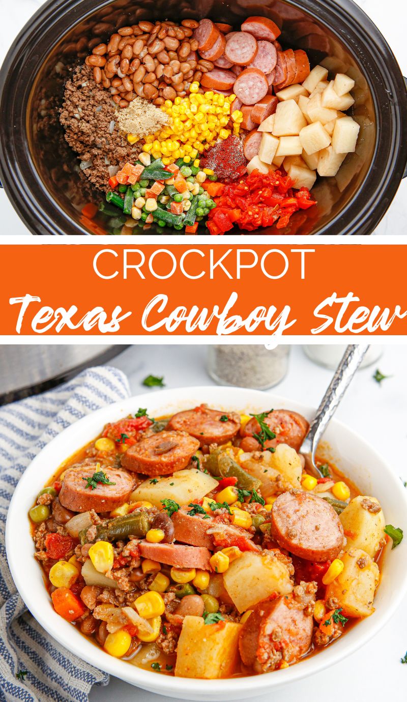 Crockpot Texas Cowboy Stew is a hearty and comforting dish, perfect for cold weather or a casual family dinner. via @familyfresh