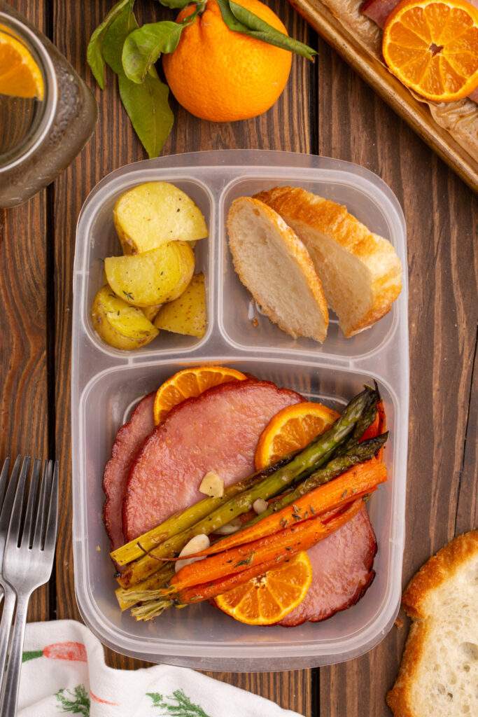 easter dinner packed in a lunchbox
