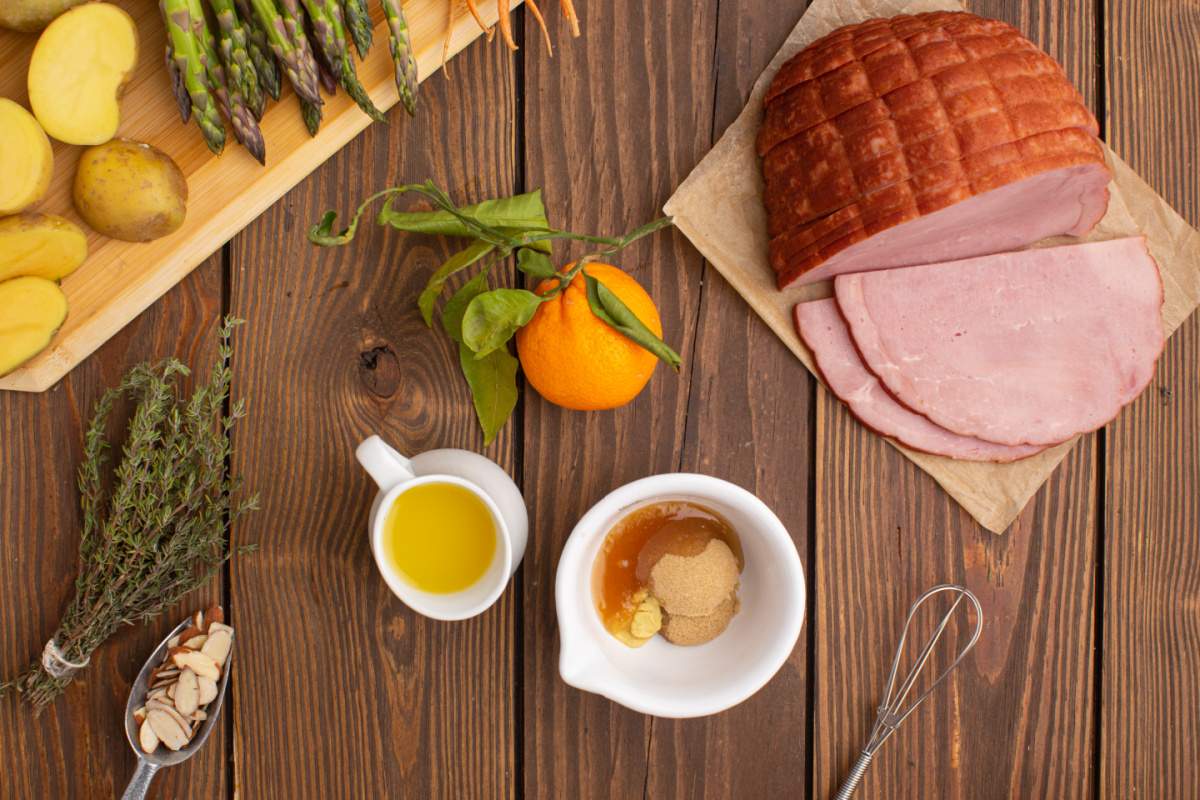 ingredients for glaze in a small bowl