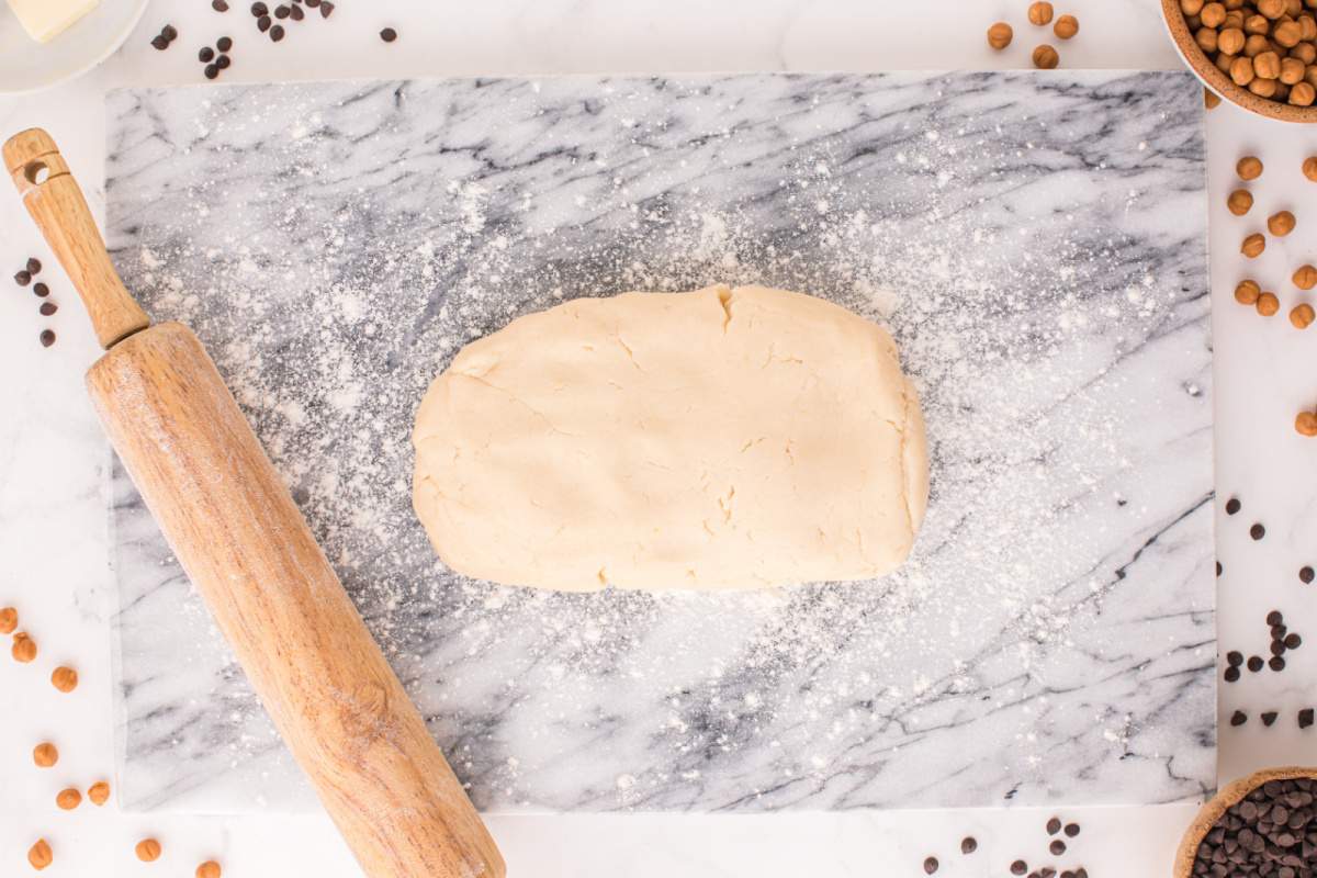 dough on floured surface