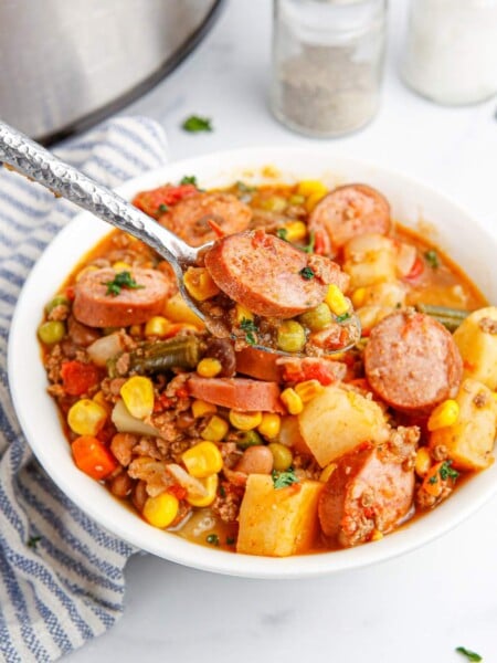 Crockpot Texas Cowboy Stew in a bowl