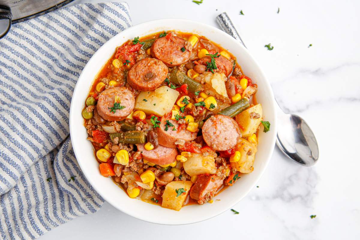 Crockpot Texas Cowboy Stew in a bowl