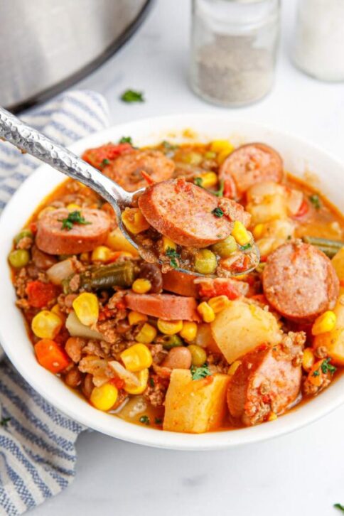 Crockpot Texas Cowboy Stew in a bowl