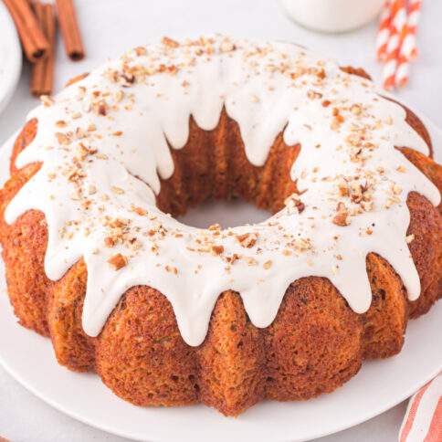 Carrot Cake Bundt Cake on a plate
