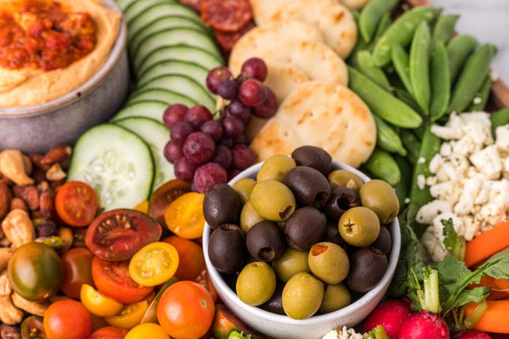 top view of a Greek Charcuterie Board