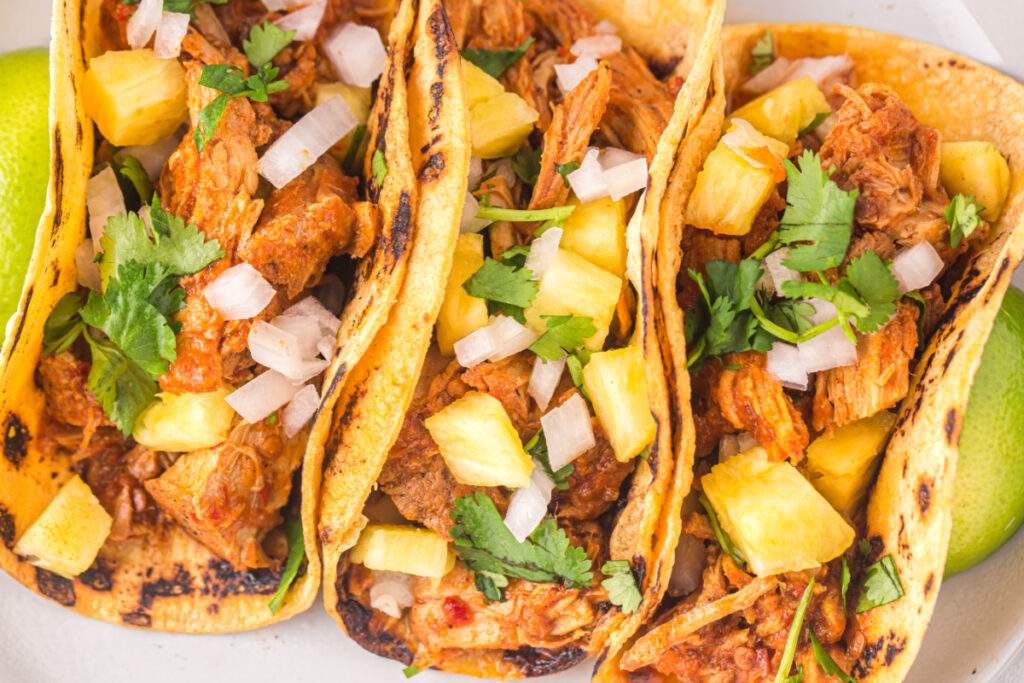 Instant Pot Al Pastor Tacos on a plate