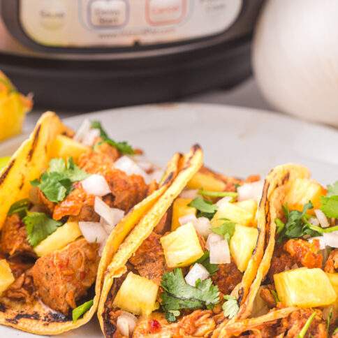Instant Pot Al Pastor Tacos on a plate