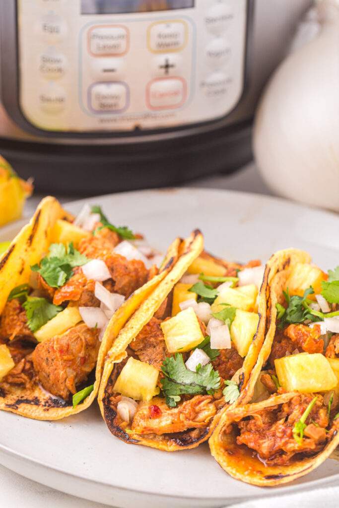 Instant Pot Al Pastor Tacos on a plate