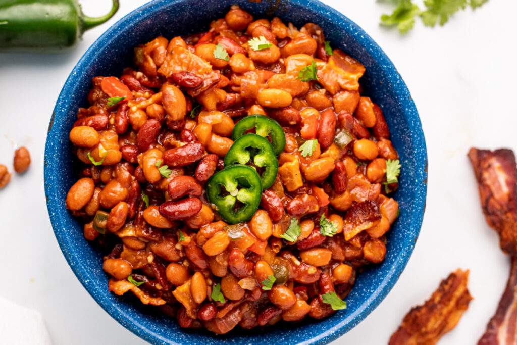 Tex-Mex Baked Beans in a bowl